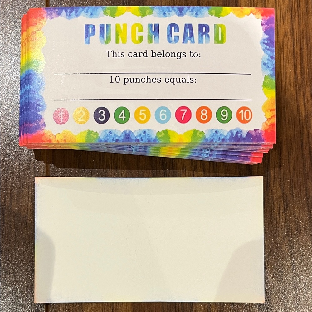 Punch Card, Reward Incentive Card (50pc)